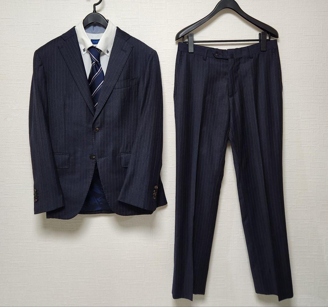 ユニバーサルランゲージ　×　ゼニア　メンズ　スーツ　セットアップ　濃紺