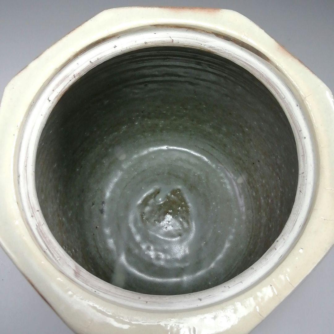 Ｓ８０７　水指　『窯変面取　水指』『安田道雄』　共箱　茶道具