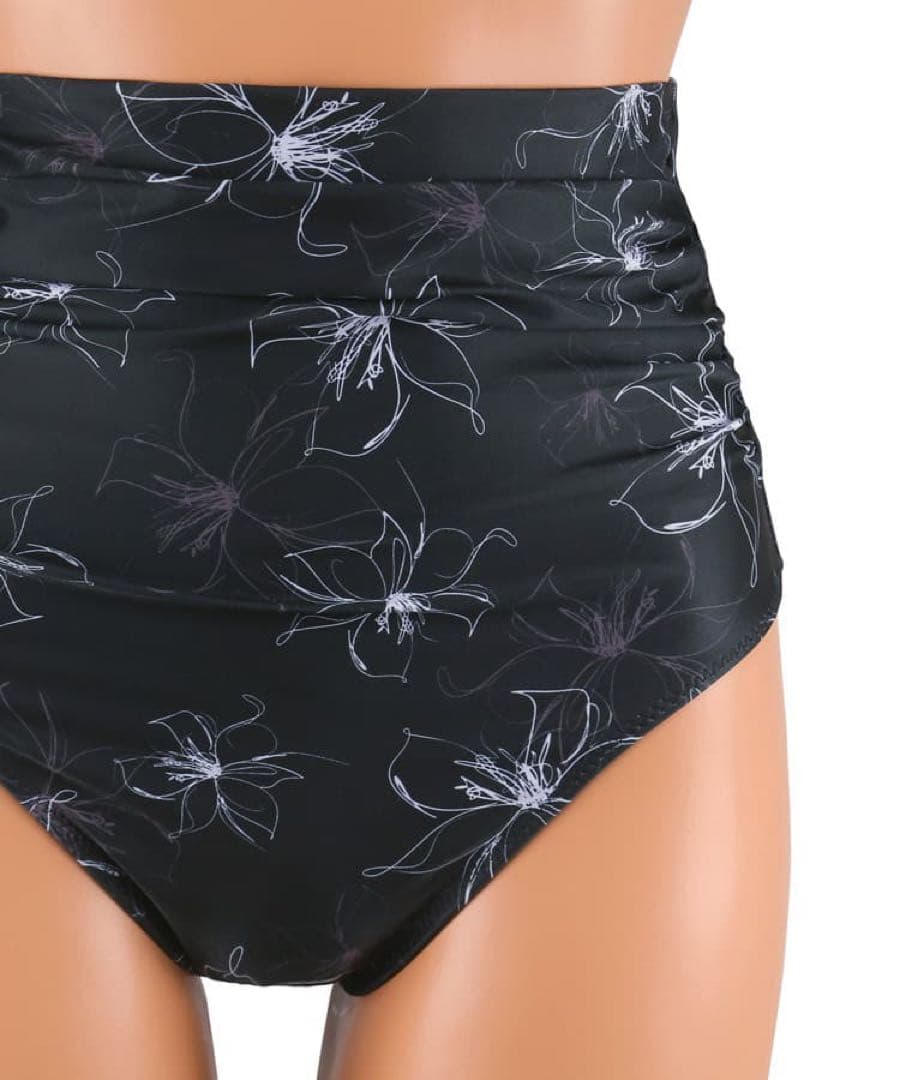 半額未使用三愛水着San-ai楽盛り水着フリル黒ワイヤービキニ9M花柄ブラック