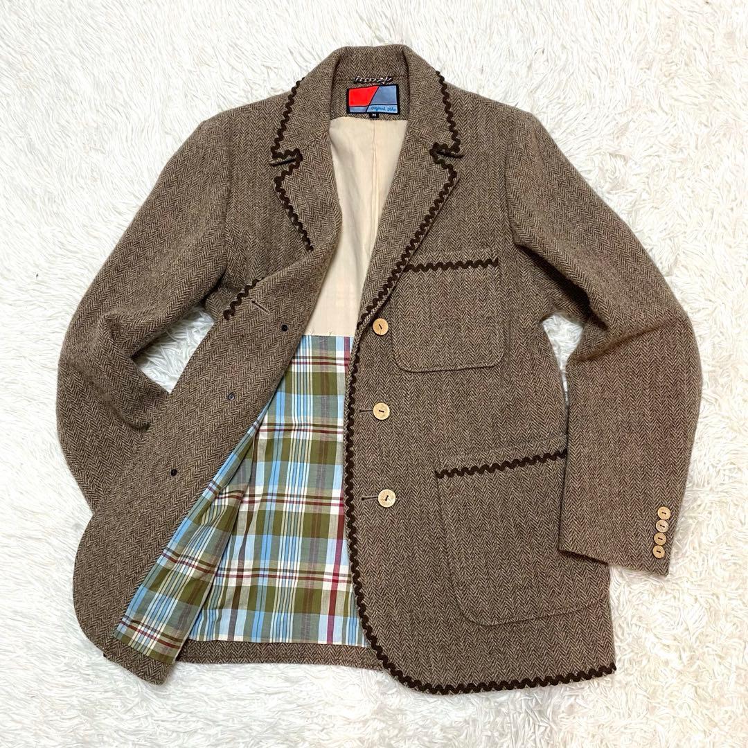 【美品】 original john ダブルテーラードジャケット ヘリンボーン