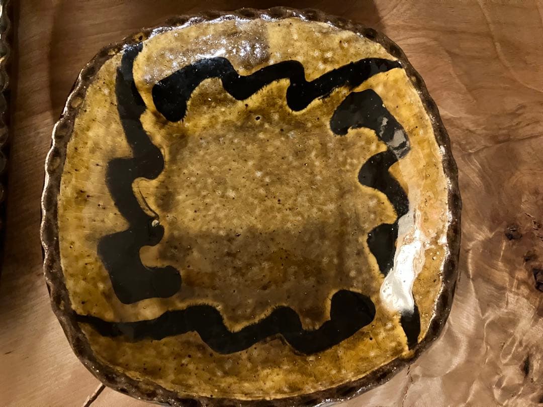 陶器　3点セット　民藝　大皿　バーナードリーチ　スリップウェア