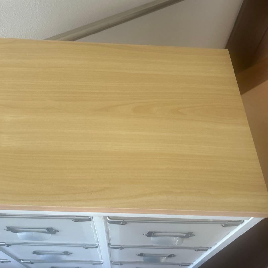 こねこページディノス収納キャビネット 16引き出し ホワイト/ナチュラル