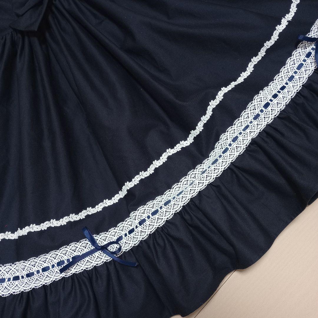 ハンドメイド　ロリィタ　ジャンパースカート&ケープ　ネイビー