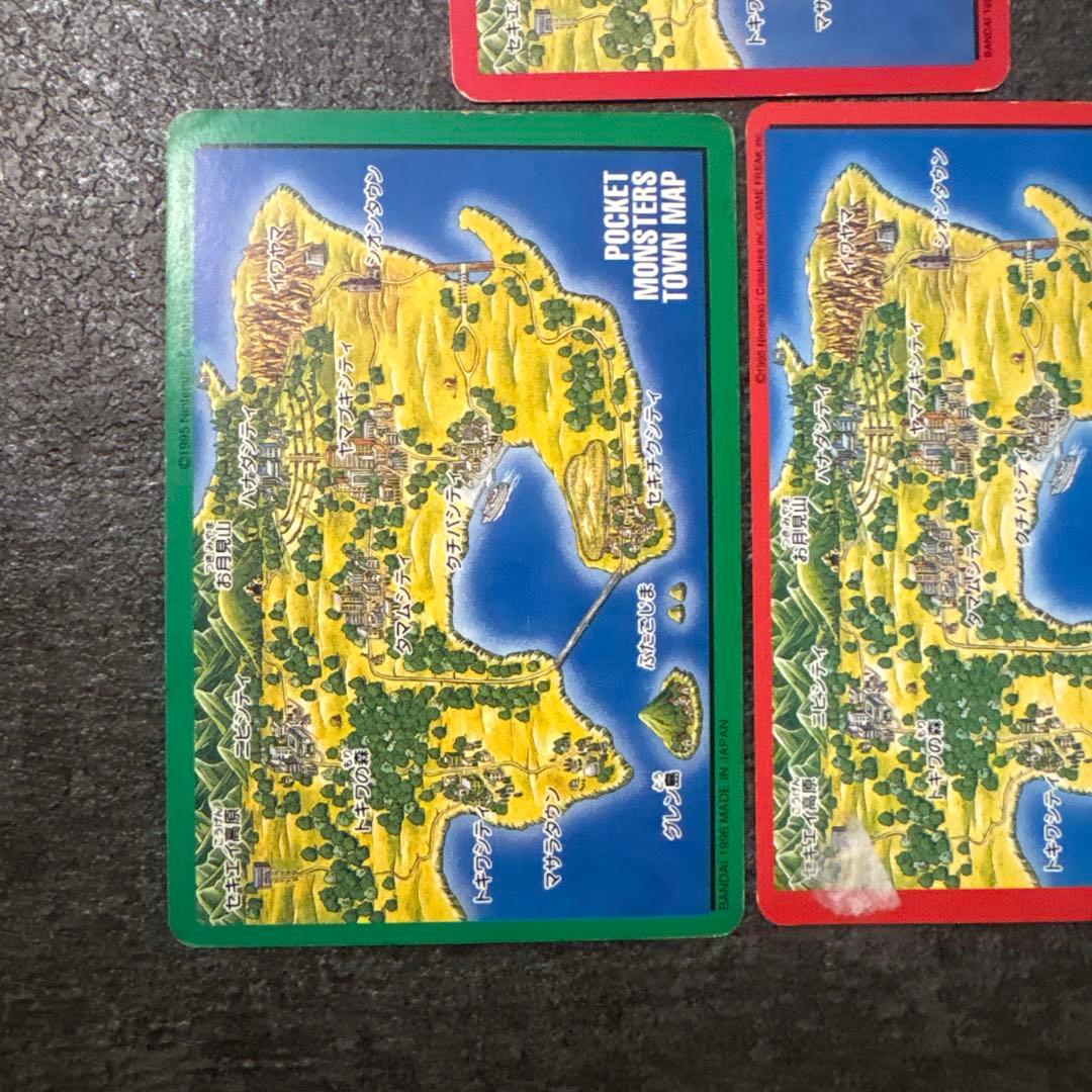 ポケモン カード 3枚セット 赤 緑 青 タウンマップNo.00