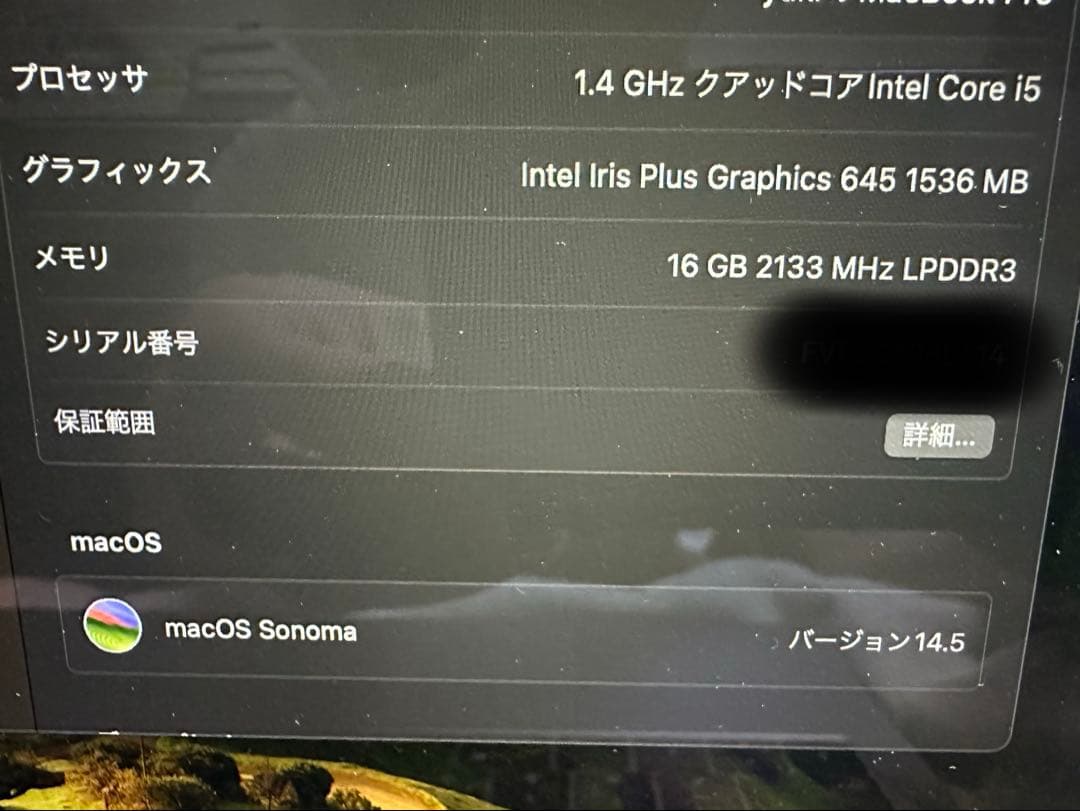 MacBook Pro 13 インチ SSD1TB JIS配列