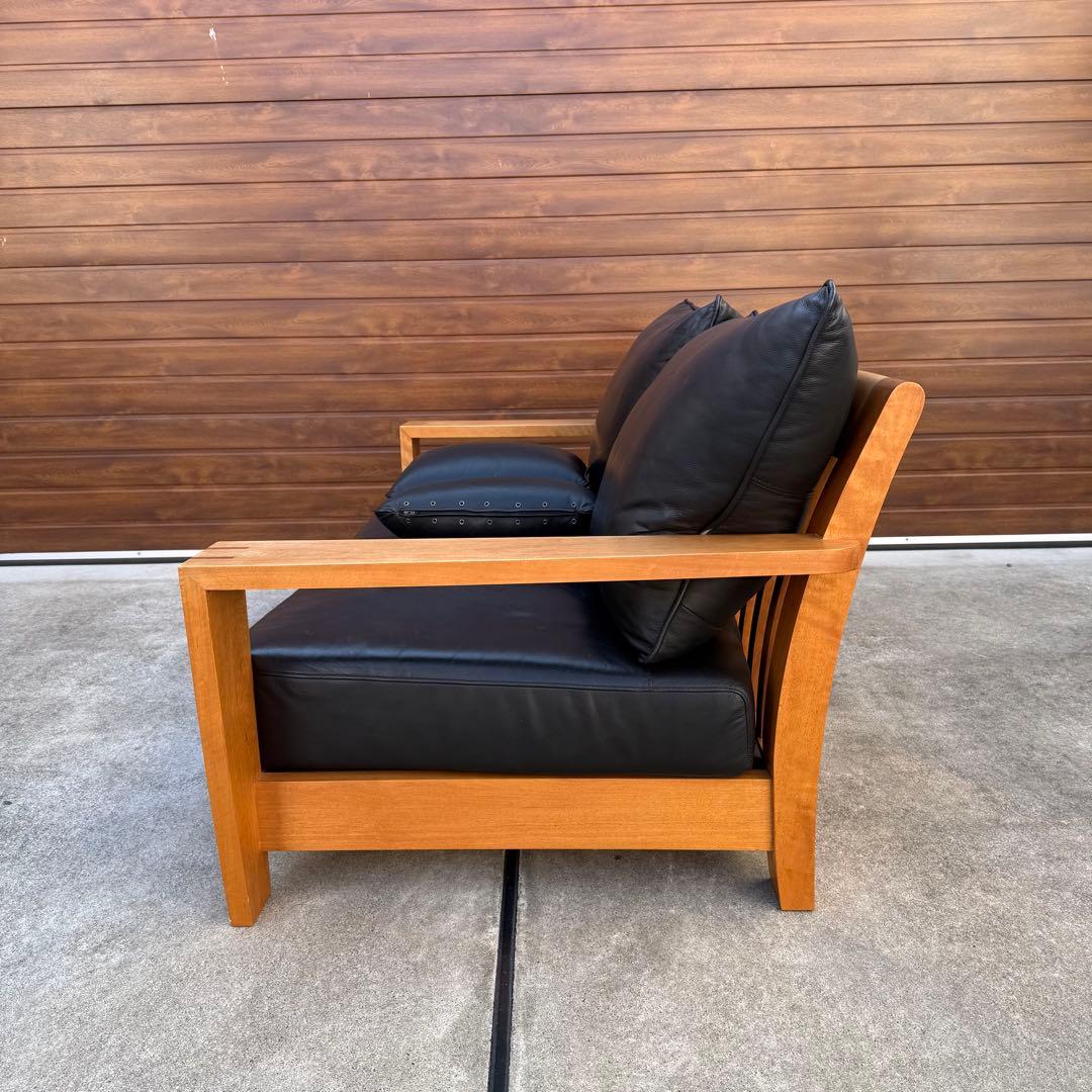 ACTUS BOSCO ソファ 黒レザー ウォールナット 購入価格28万