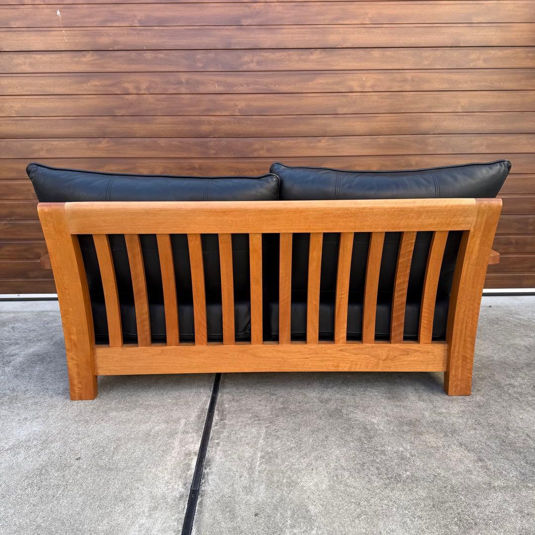 ACTUS BOSCO ソファ 黒レザー ウォールナット 購入価格28万