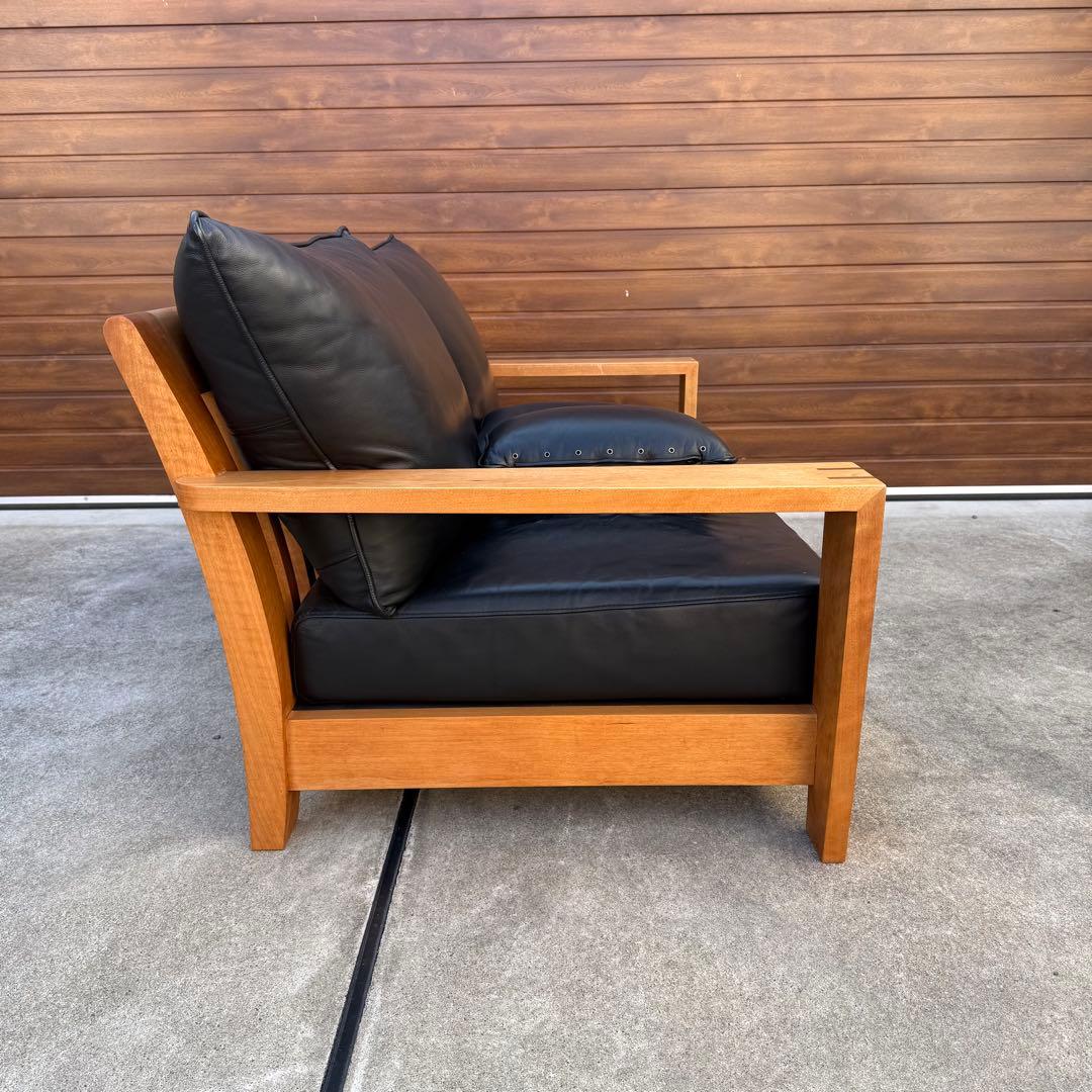 ACTUS BOSCO ソファ 黒レザー ウォールナット 購入価格28万