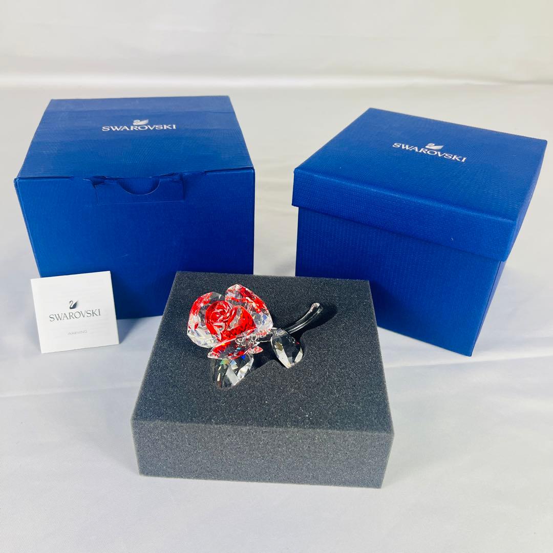 極美品 Swarovski スワロフスキー ブロッサミングローズ レッド 薔薇