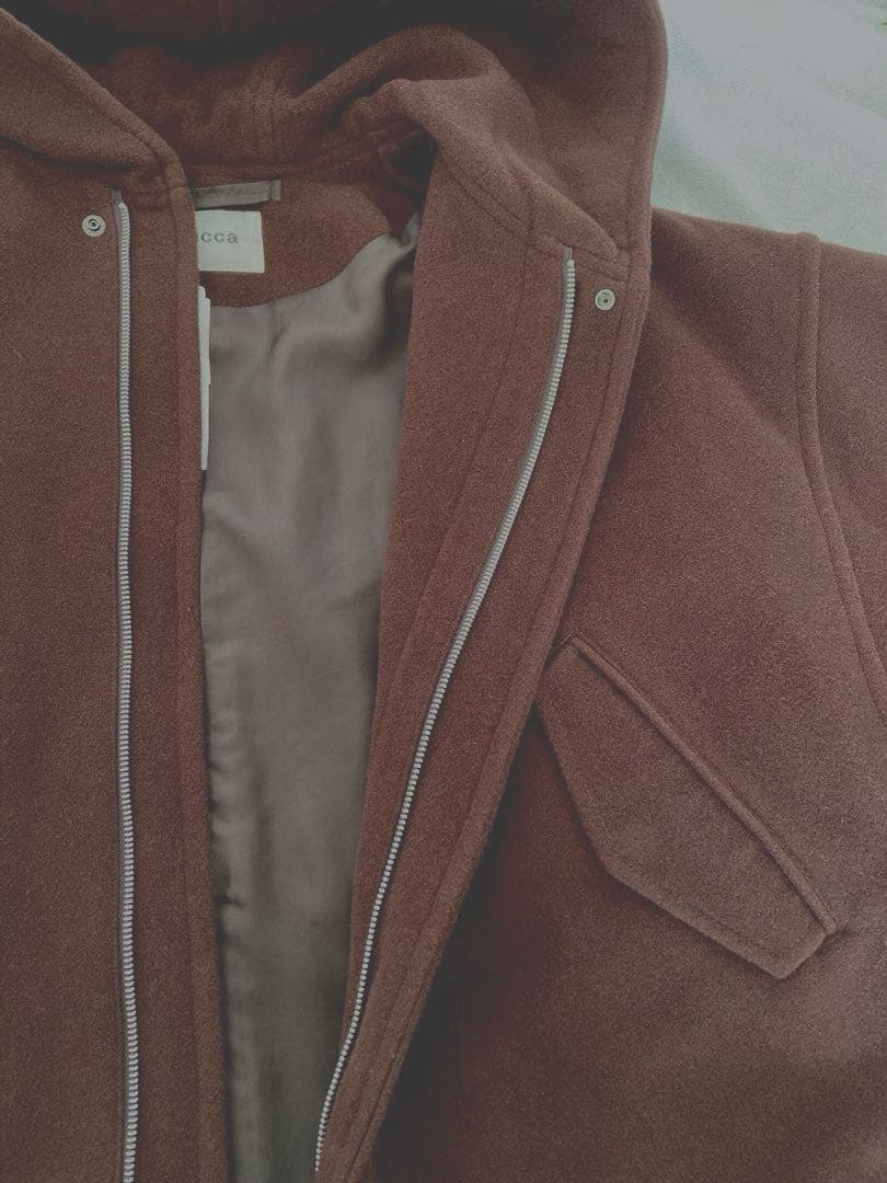 [新品未使用] zucca ズッカフード付ブラウンジャケット　アウター　ブルゾン