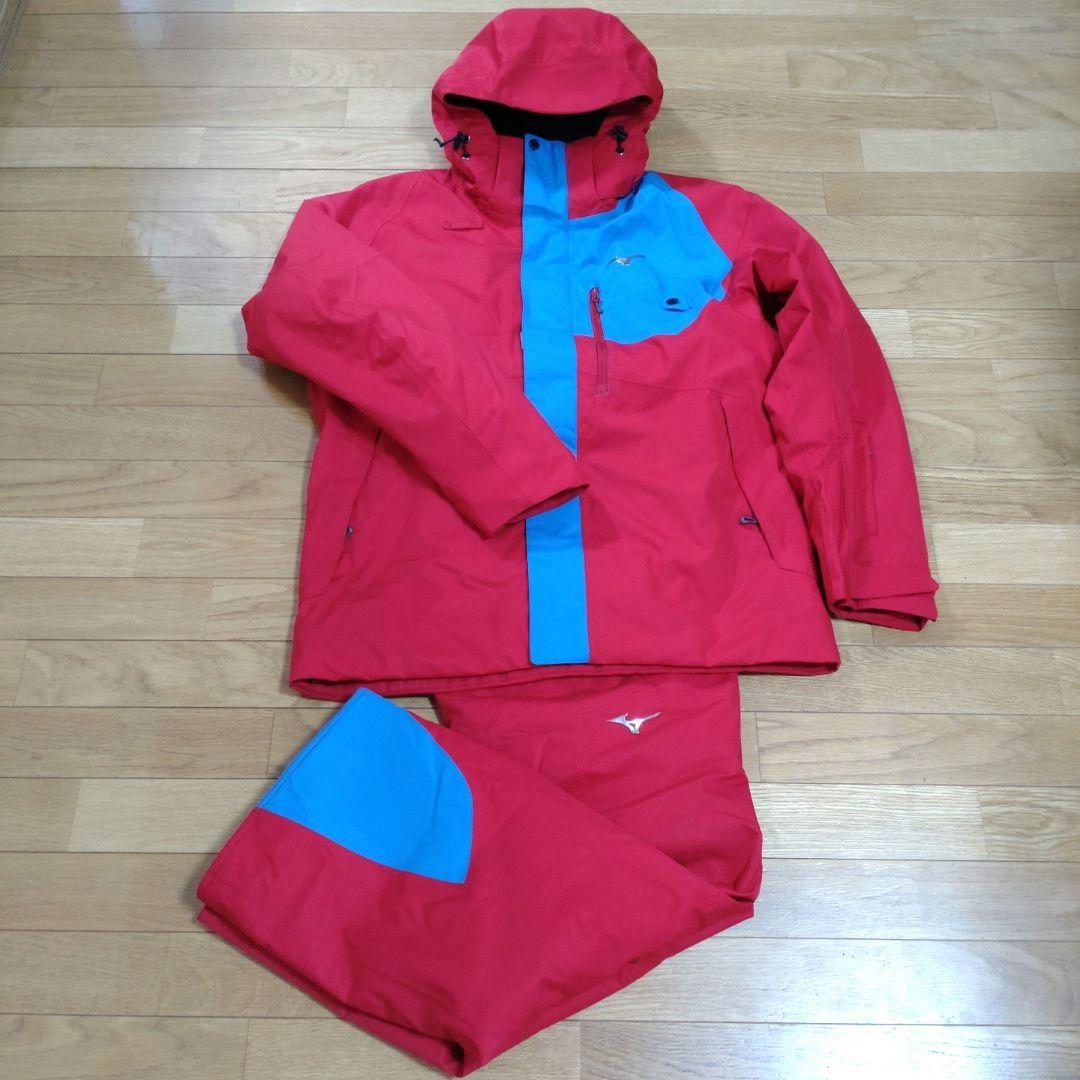 【MIZUNO】スキーウェア上XL/下2XLサイズ オーダーカラーレッド×ブルー