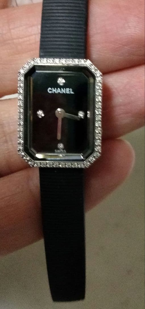 シャネル　プルミエール　ラバー　ダイヤ　【美品】本物正規品✨ブラック　黒