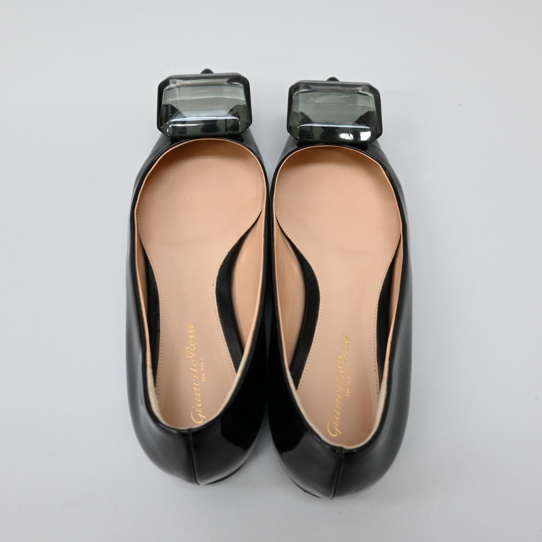 ■ □ 47369★年 ジャンヴィト ロッシ パンプス エナメル ブラック