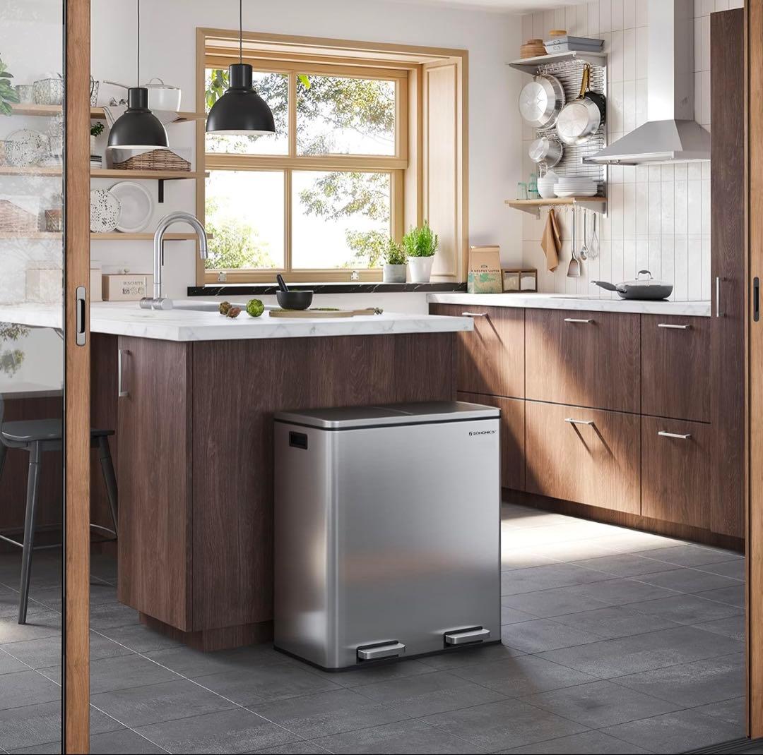 SONGMICS ゴミ箱 ダストボックス 2x30L LTB60NL