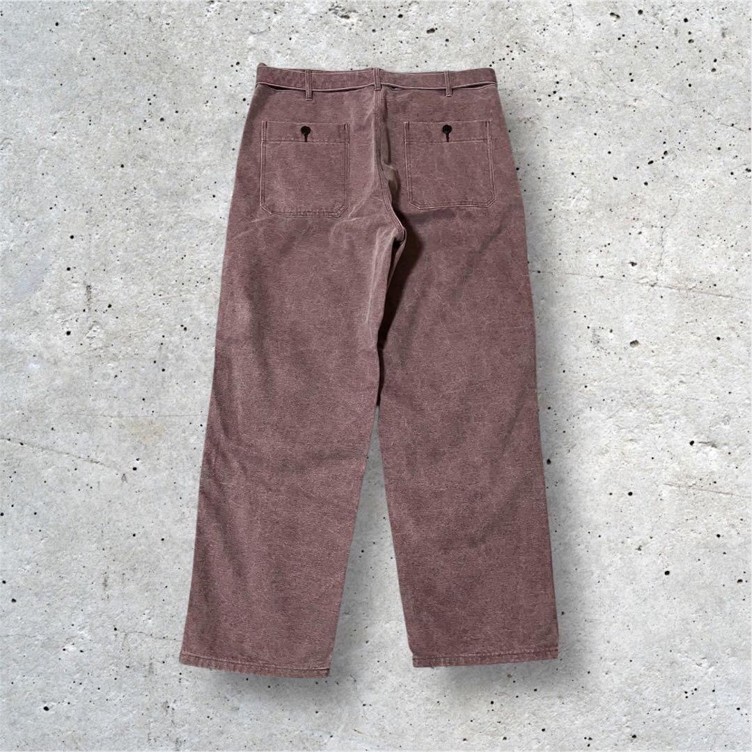 【AURALEE 】顔料染め ベルテッドキャンバスパンツ/パープル サイズ5