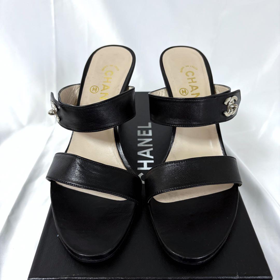 96年✨　CHANEL シャネル　ミュール　ココマーク　ターンロック　ビンテージ