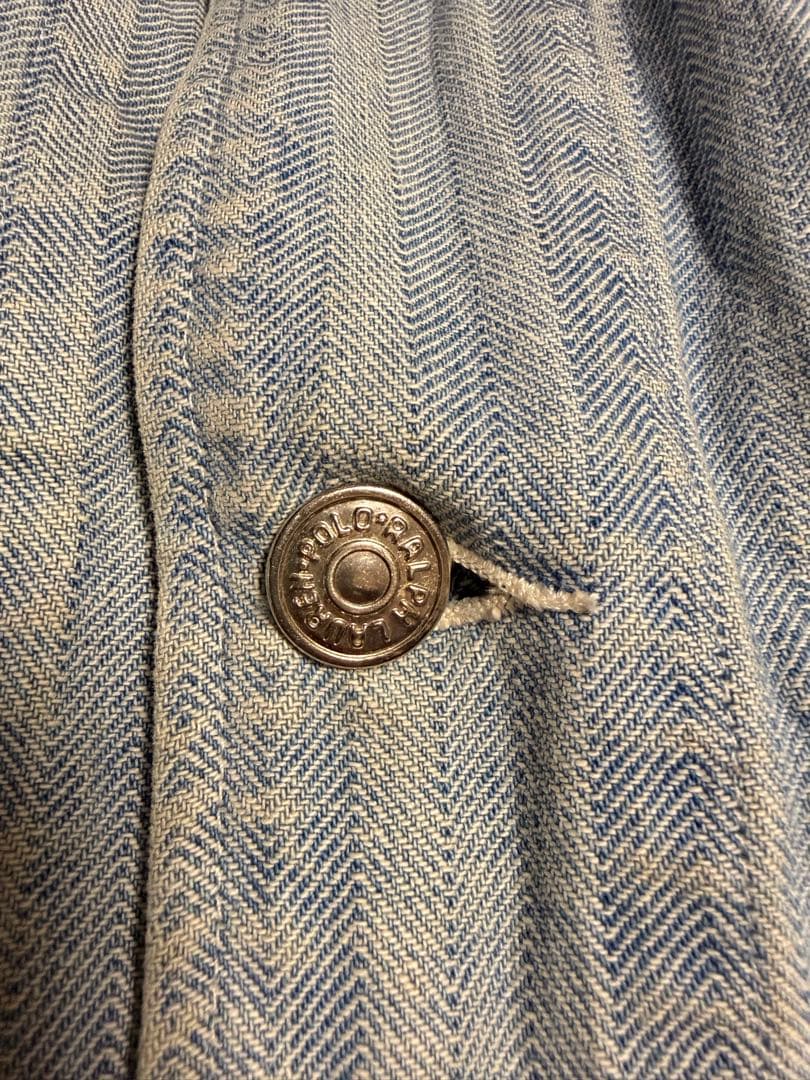 80s ラルフローレン ヘリンボーンデニムカバーオール USA製　Vintage