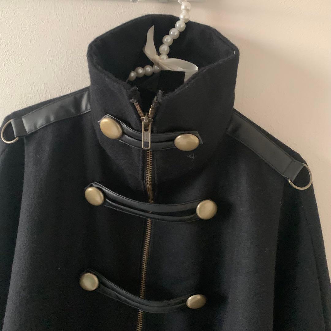 Na+H ポンチョコート　ケープ　マント コート ナポレオン 軍服風