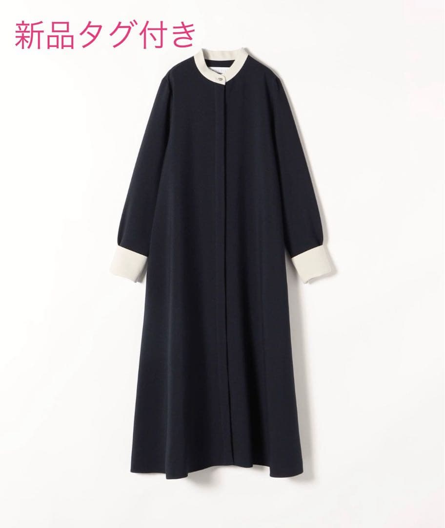 【タグ付き新品未使用】SHIPS anyダブルクロス Aライン シャツワンピ