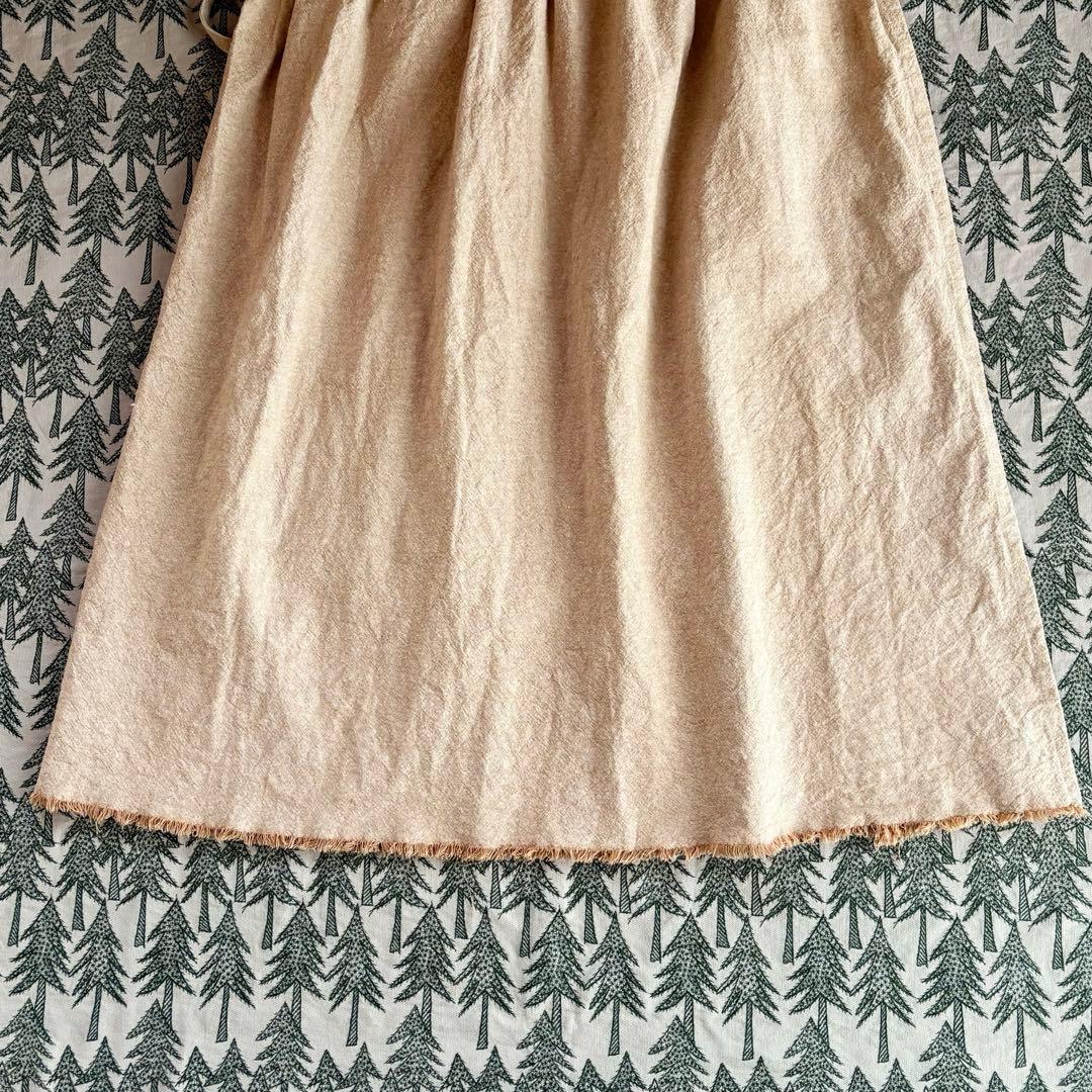 新品未使用　可愛い　ミナペルホネン　エプロンドレス　ジャンバースカート麻綿　素材