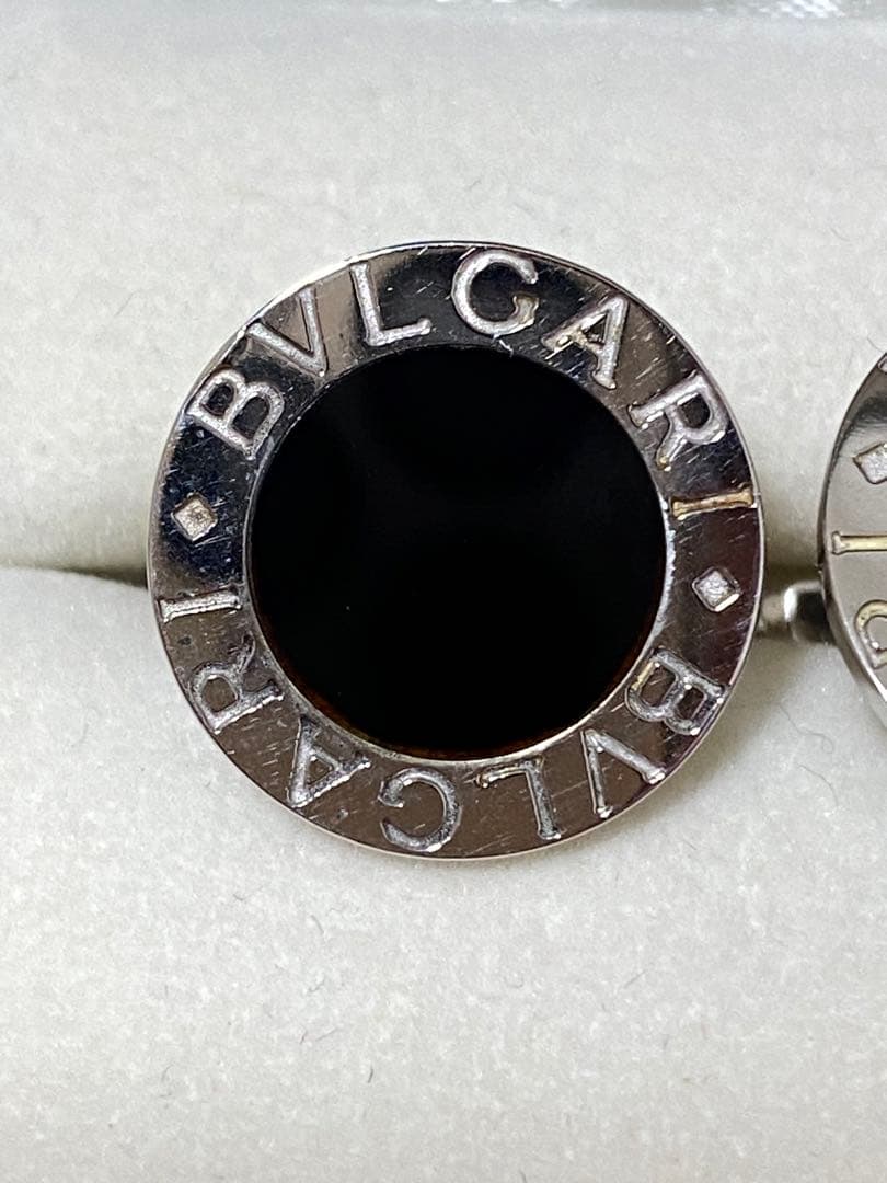BVLGARI ブラックカフリンクス シルバー製