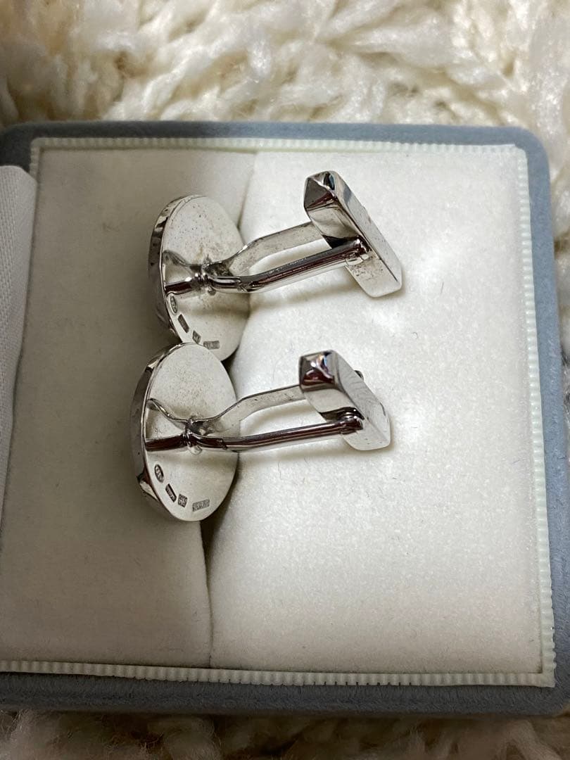 BVLGARI ブラックカフリンクス シルバー製