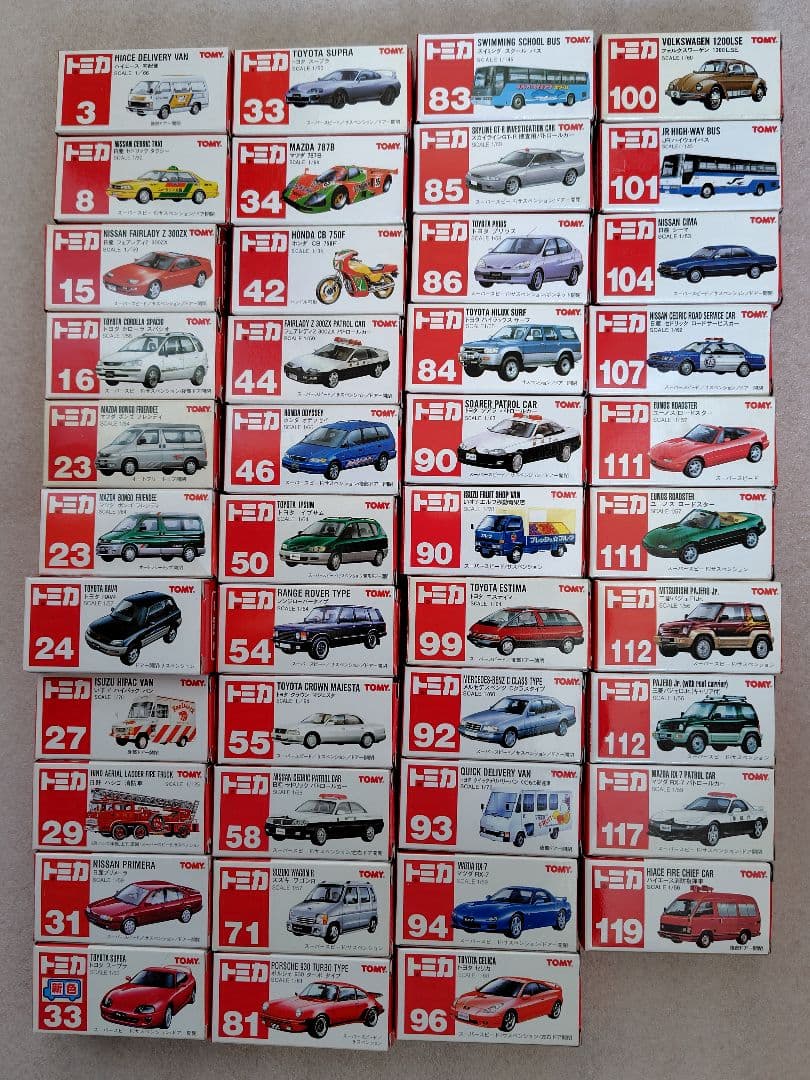 絶版トミカ　TOMY赤ロゴ　43台　まとめ売り