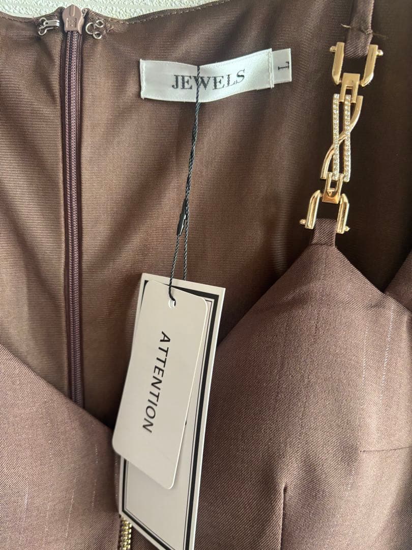 新品✨️ ブラウン キャバドレス ドレス Lサイズ ジュエルズ