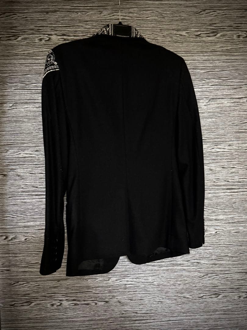 【レア・希少】yoshiokubo バンダナ切替 テーラードジャケット黒 M相当