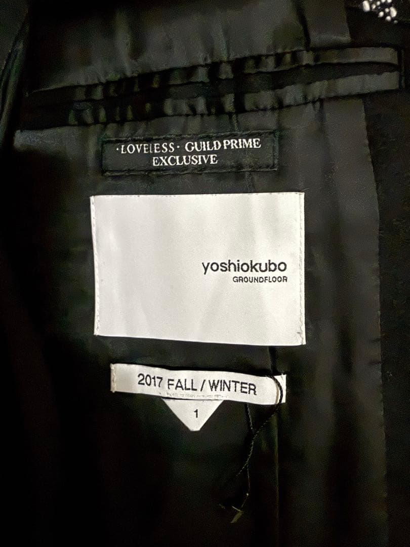 【レア・希少】yoshiokubo バンダナ切替 テーラードジャケット黒 M相当