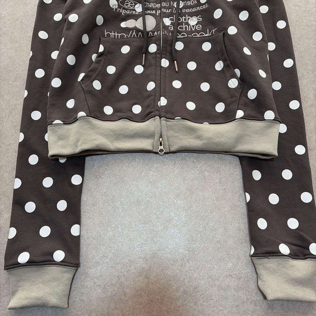 aeae♡WEB AEAE WEB LOGO CROP HOOD ZIP UP