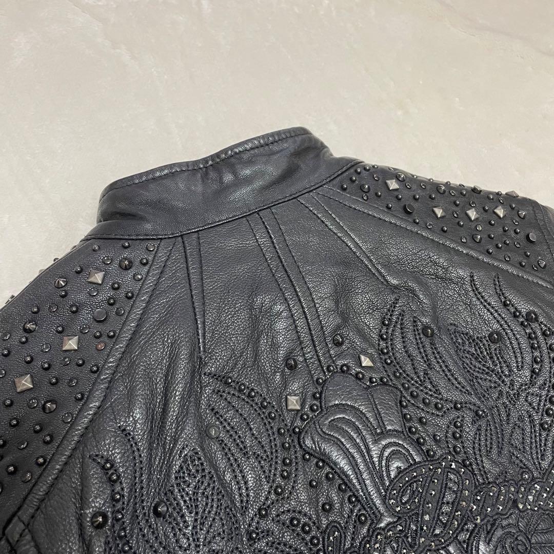 【希少】 ハーレーダビッドソン スタッズ ロゴ 刺繍 ライダース