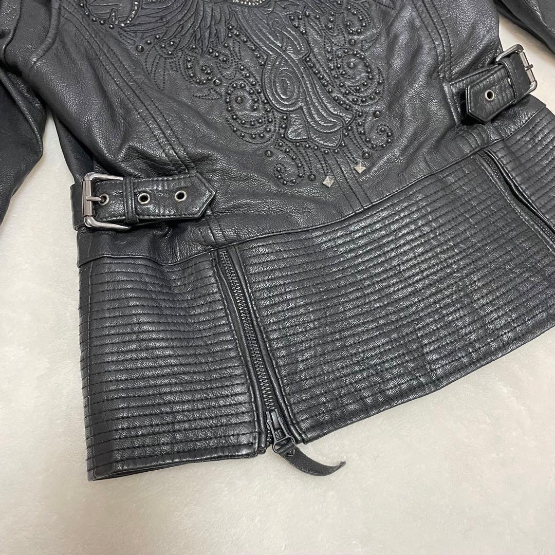 【希少】 ハーレーダビッドソン スタッズ ロゴ 刺繍 ライダース