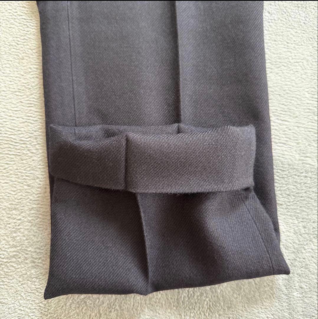 【タケオキクチ】 新品 ウールパンツネイビー M ドレスパンツ スラックス 紺