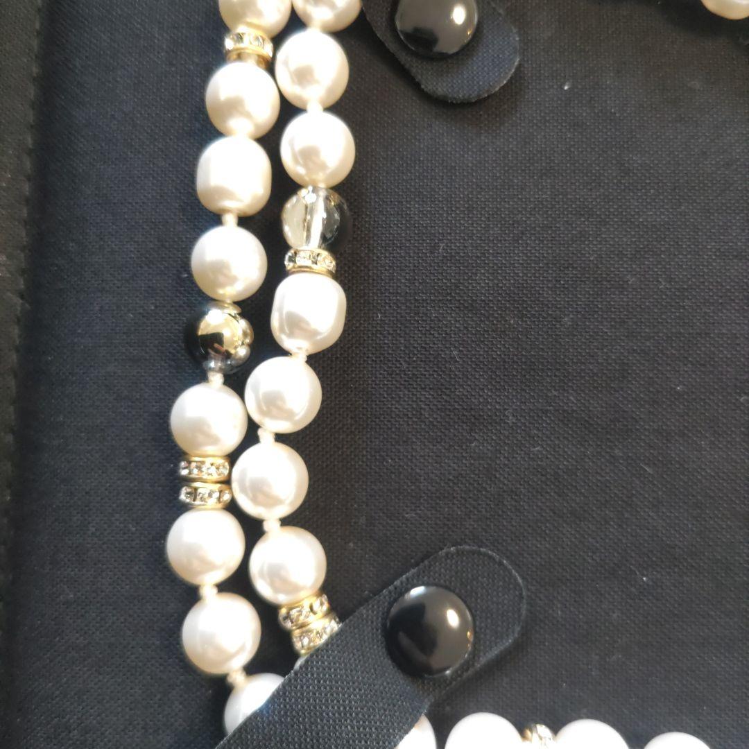 正規品　CHANEL パールネックレス ゴールドロゴ付き