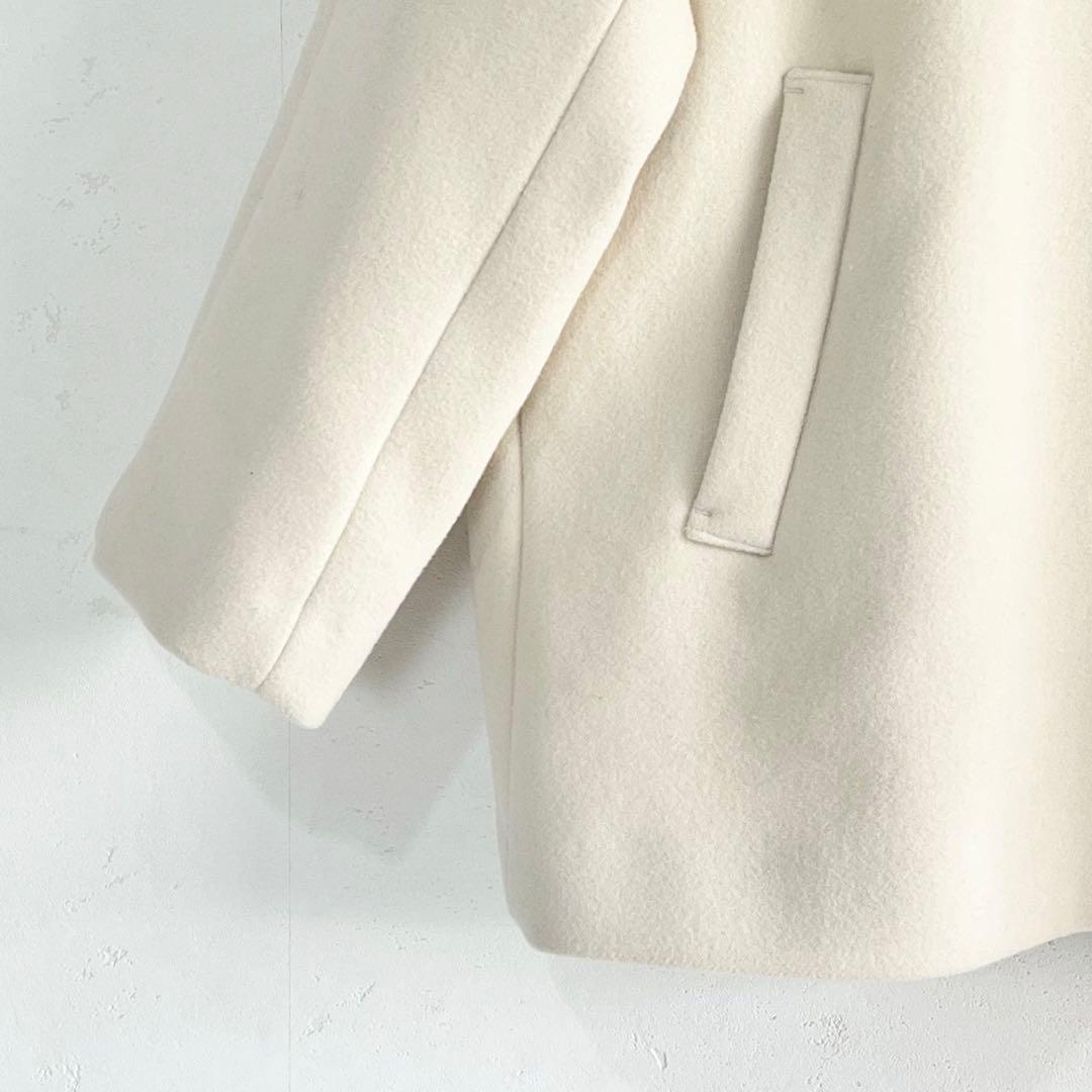 ユナイテッドアローズ　美品　セントデールウール ノーカラー ミドル コート