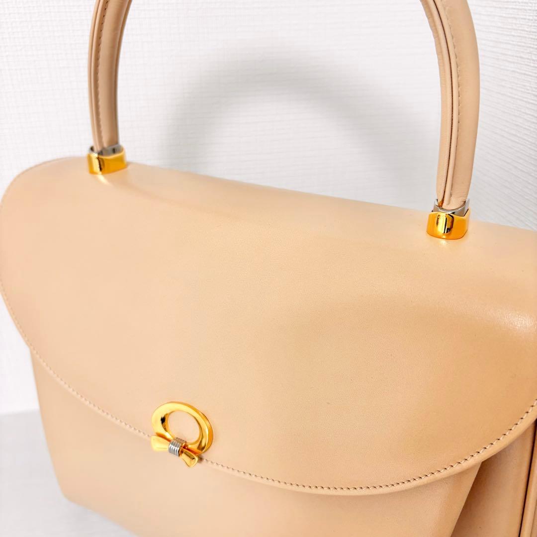 ★週末1000円引き中【美品】WAKO ハンドバッグ　銀座和光　ベージュ　レザー