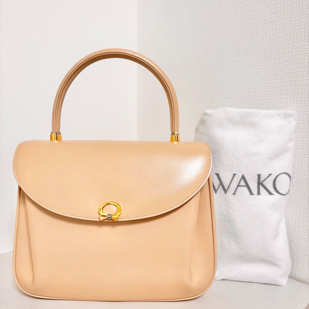 ★週末1000円引き中【美品】WAKO ハンドバッグ　銀座和光　ベージュ　レザー