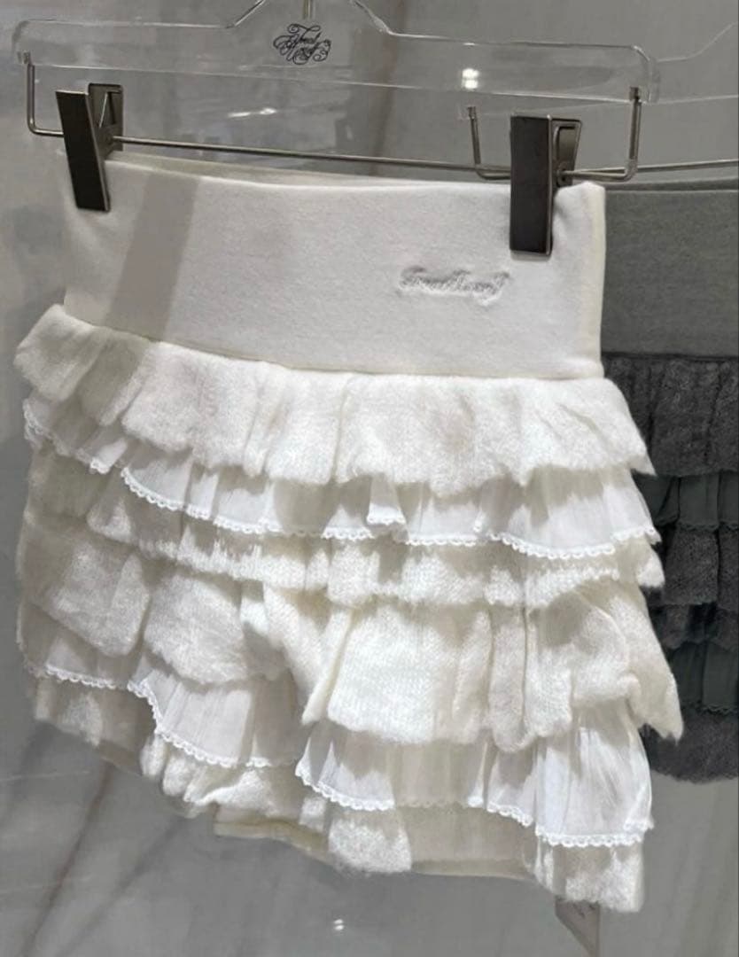 【treat urself】frill mini skirt white 新品