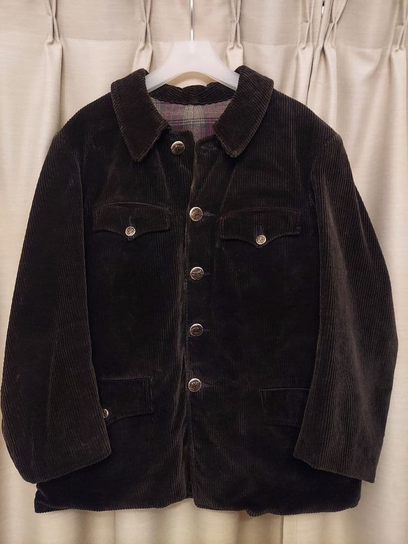 グッドコンディション 40s ハンティングジャケット 動物ボタン フランス