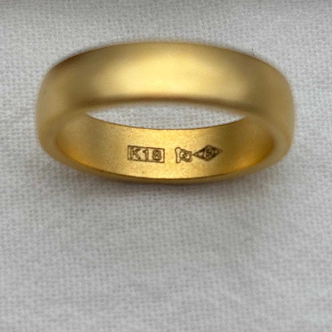 K18ゴールド マット仕上げ シンプルリング