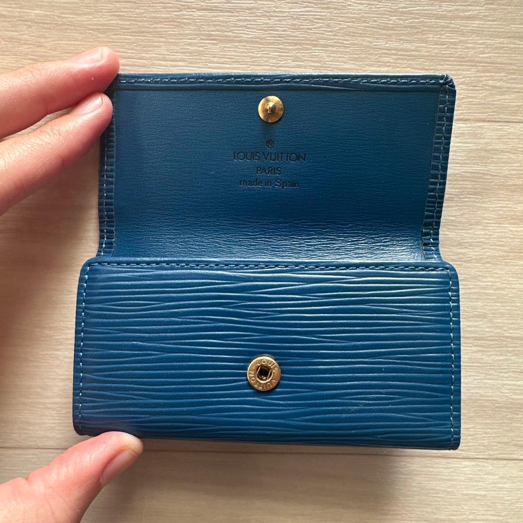 Louis Vuitton エピレザー キーケース 青　ブルー　メンズ