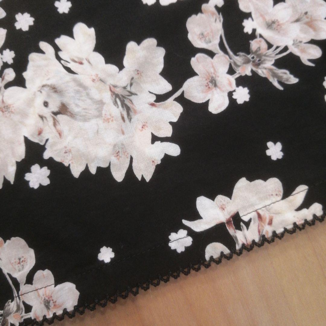 ピンクハウス　レア　桜サクラ　うさぎ　チュニック　ノースリーブ　黒　お花モチーフ