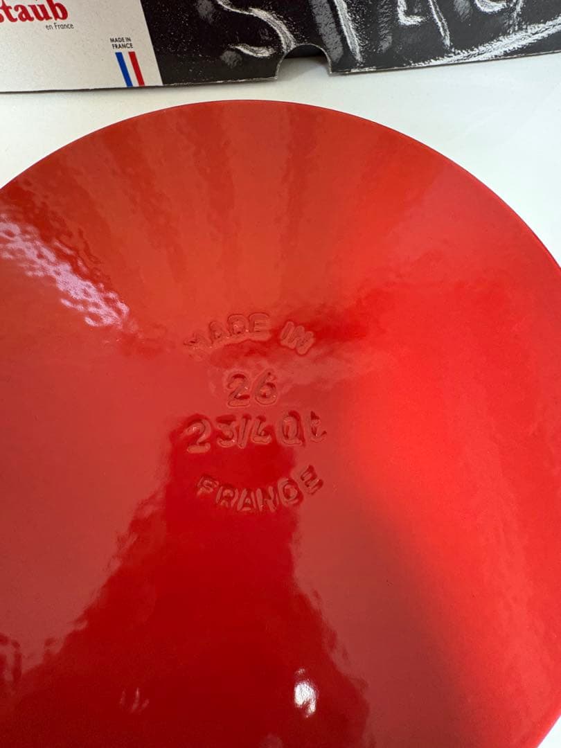 staub 両手フライパン チェリー 26cm ダブルハンドル 赤 美品