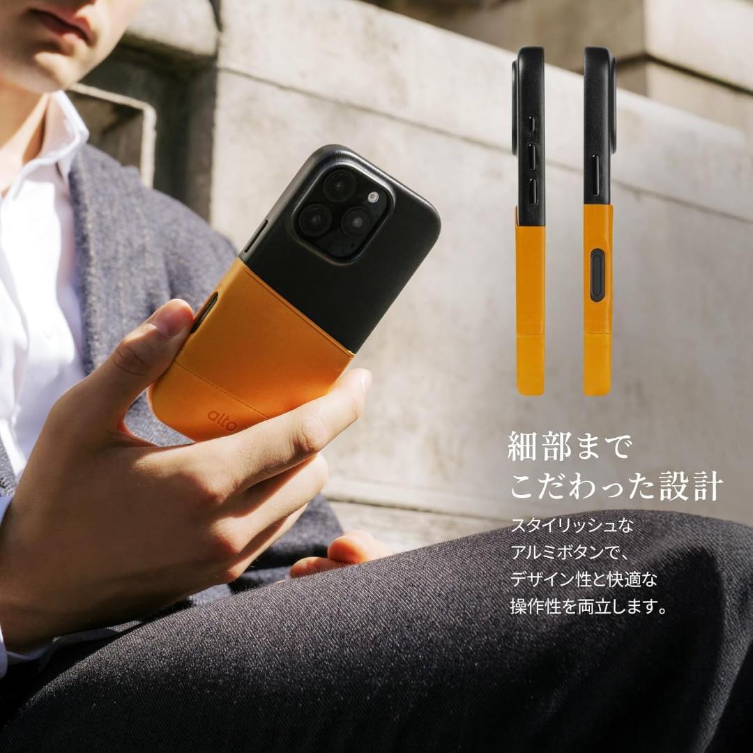 iPhone16 ケース 本革 レザー カード入れ 耐衝撃 イタリア製 カバー用