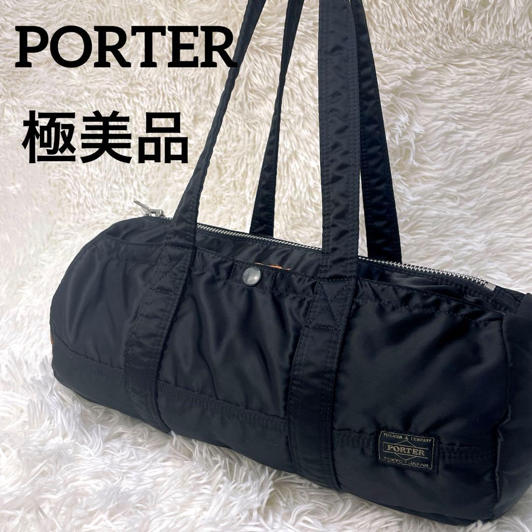 【美品】PORTER ダッフルバッグ Lボストン 筒型 タンカー 黒 吉田カバン