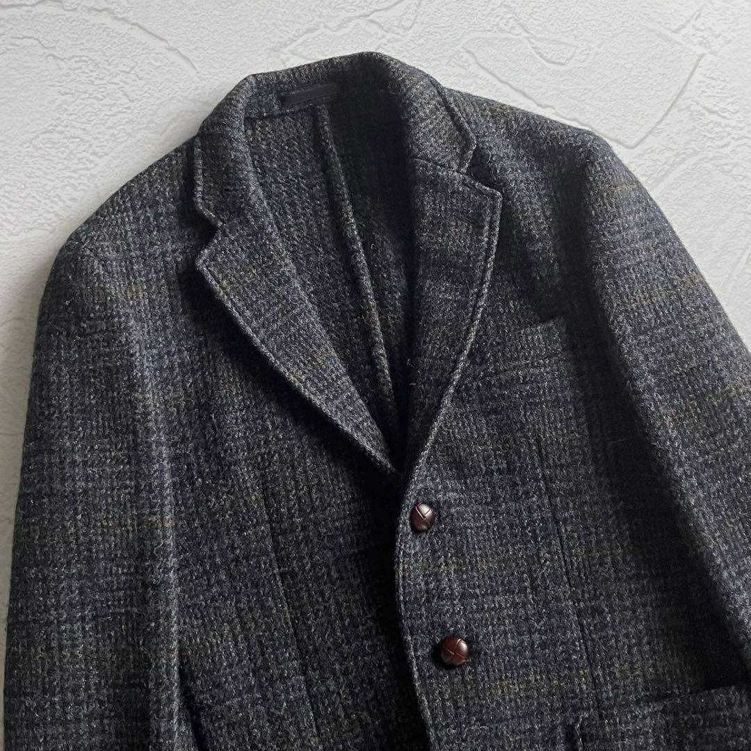 【美品】arbre ハリスツイード テーラード ジャケット 胡桃ボタン 日本製