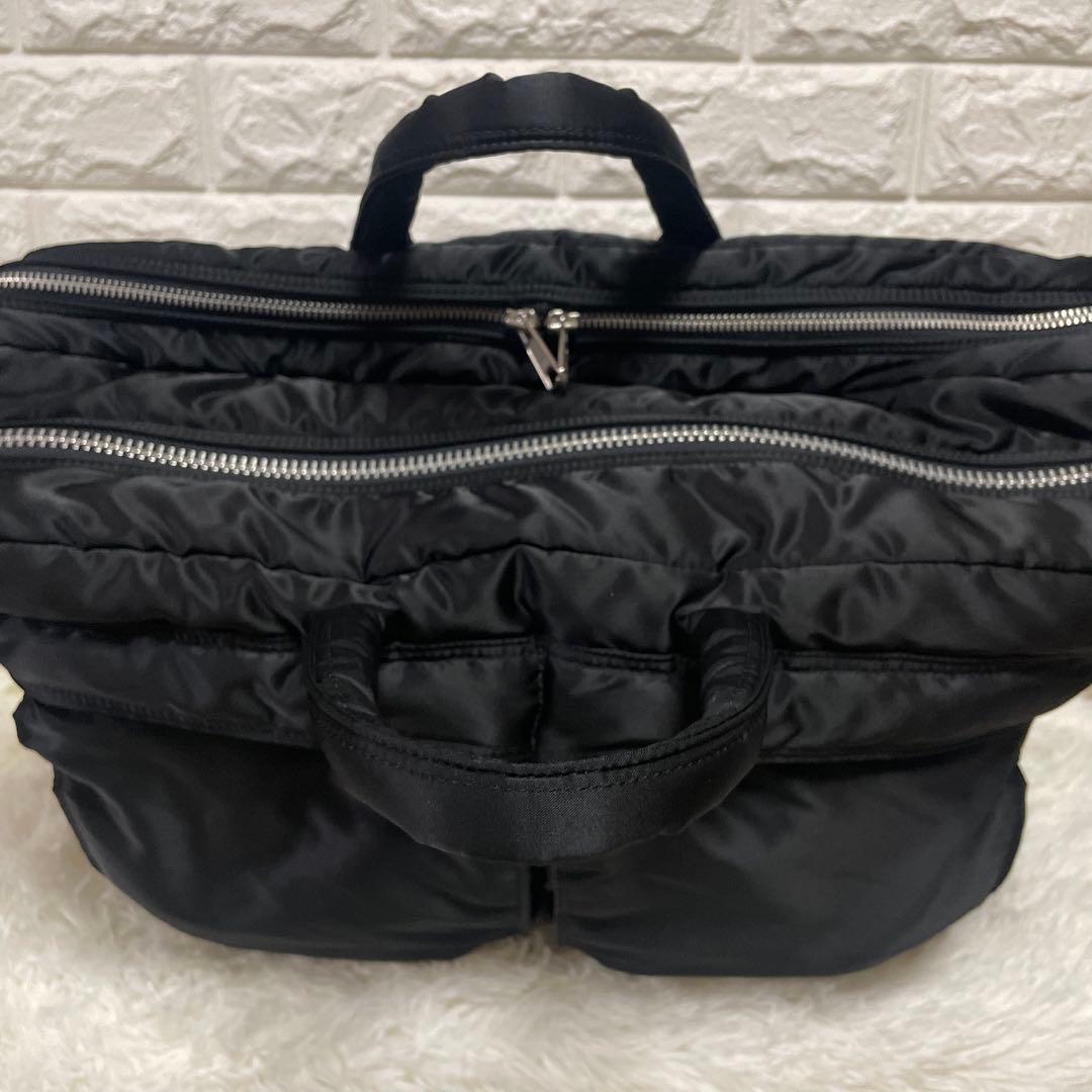 【美品】ポーター タンカー 2way オーバーナイト ブリーフケース 黒 2層