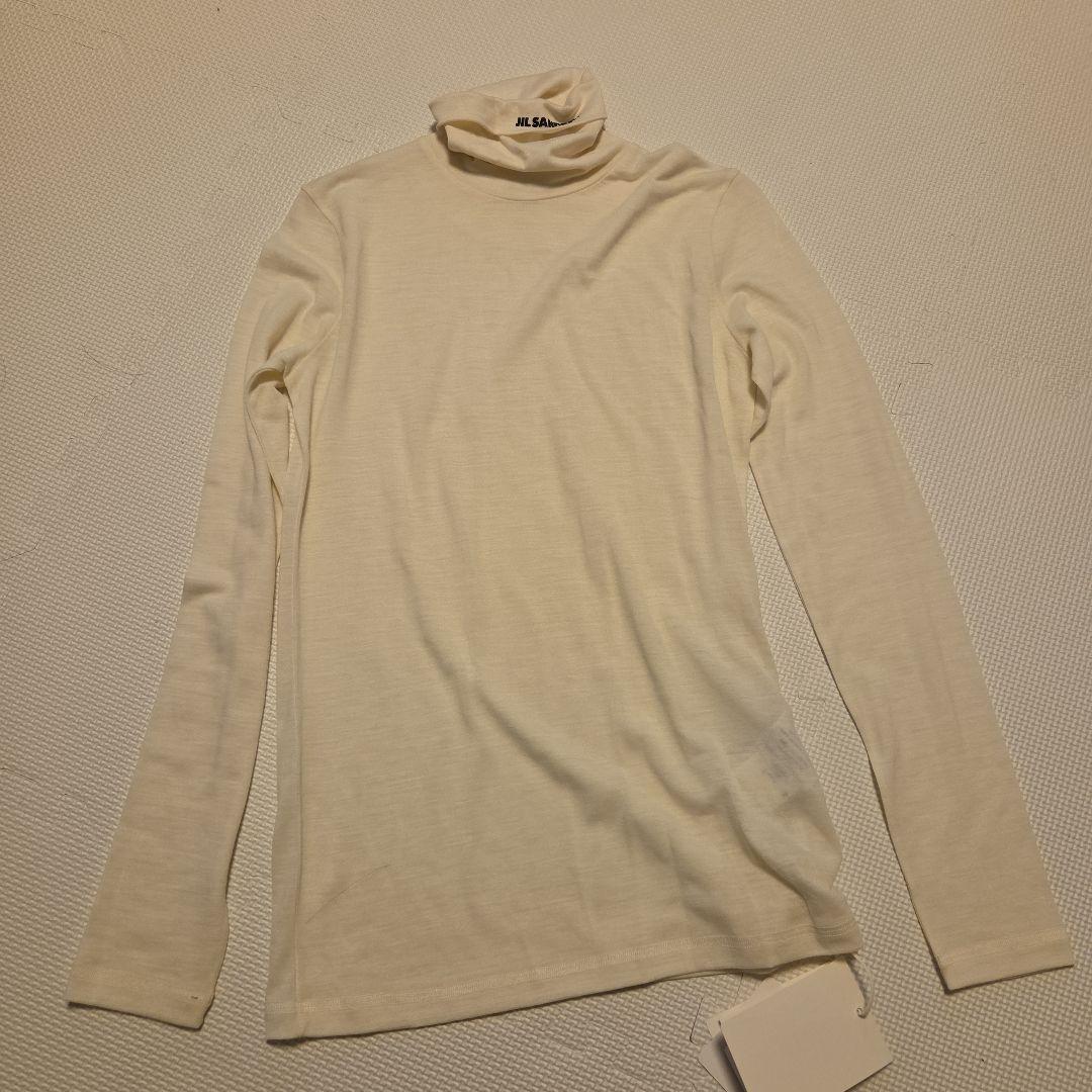 JIL SANDER ホワイト タートルネック Tシャツ L