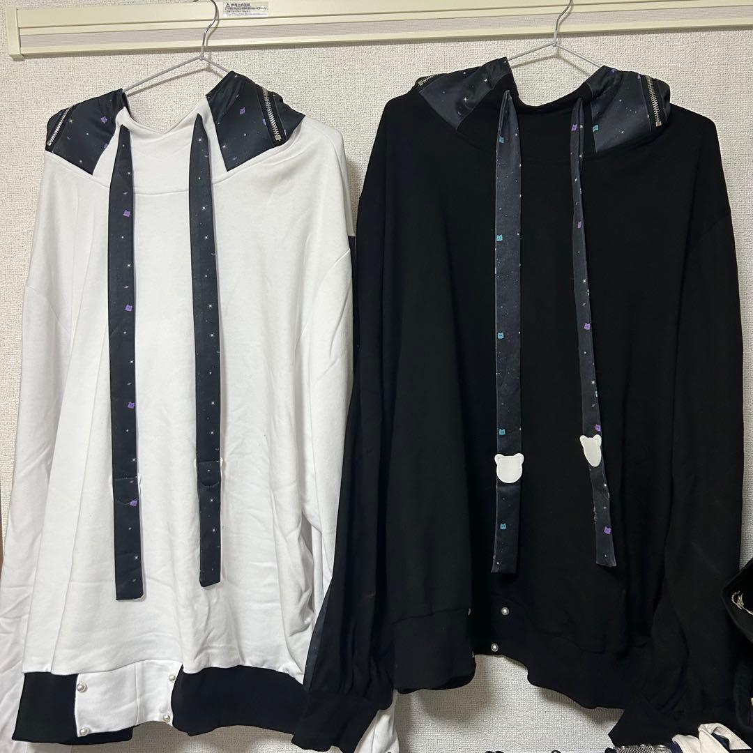 銀河幽霊猫のユニセックスパーカー クノオさんコラボ セット